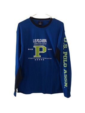 U.S. Polo Assn. 100% Cotton Long Sleeve Pullover Tee Shirt Mens Medium Vintage
